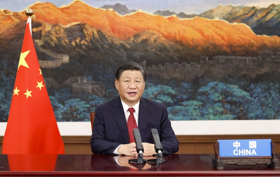 2021年9月21日，國家主席習近平在北京以視頻方式出席第七十六屆聯(lián)合國大會一般性辯論并發(fā)表題為《堅定信心 共克時艱 共建更加美好的世界》的重要講話。
