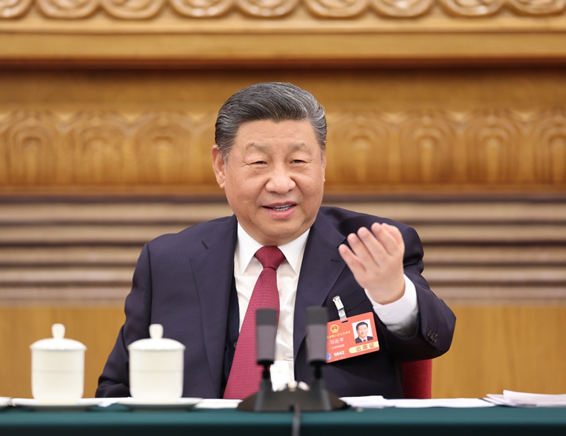 2025年3月5日下午，習近平總書記參加他所在的十四屆全國人大三次會議江蘇代表團審議。