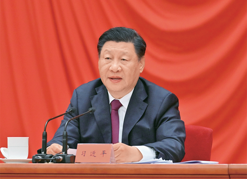 2022年5月10日，慶祝中國共產(chǎn)主義青年團(tuán)成立100周年大會在北京人民大會堂隆重舉行。中共中央總書記、國家主席、中央軍委主席習(xí)近平在大會上發(fā)表重要講話。 新華社記者 岳月偉/攝