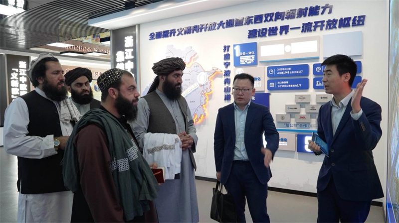 代表團在義新歐班列始發(fā)站參觀。CGTN記者 楊剛攝