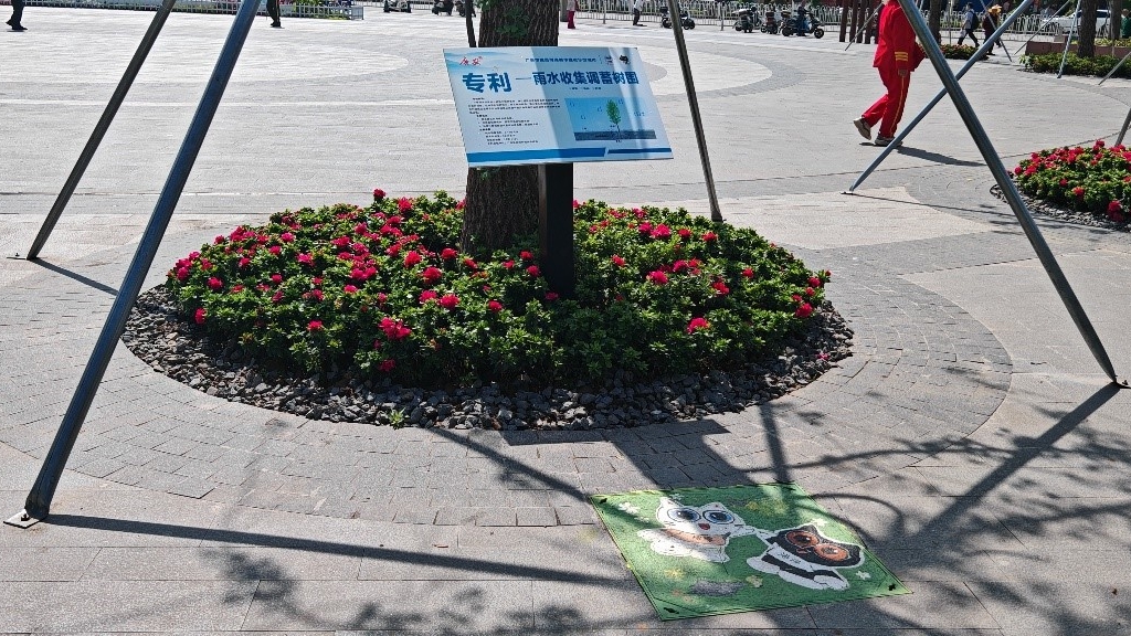 廣安“雨水收集調(diào)蓄樹池”，已在市內(nèi)公園落地運用。受訪者供圖