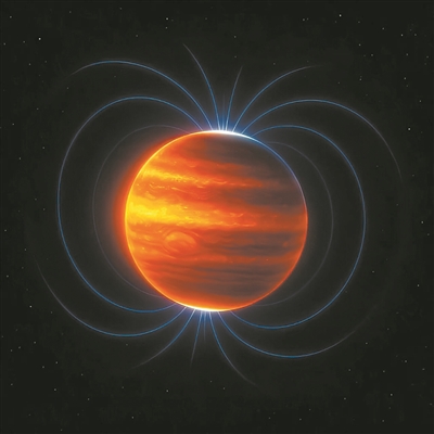 木星磁場（藝術(shù)圖）。圖片來源：物理學(xué)家組織網(wǎng)