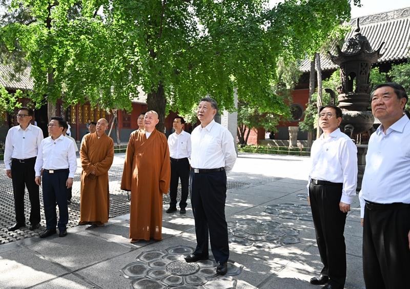 △2025年5月19日，習近平總書記在河南洛陽白馬寺考察。